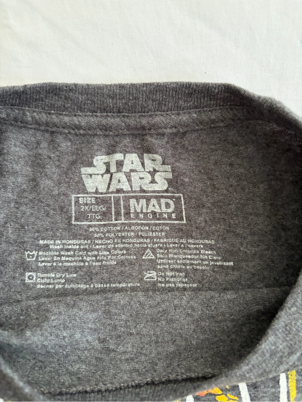 MAD Engine Charcoal Star Wars Logo Tee with Multicolor Print XL - Picture 3 of 6